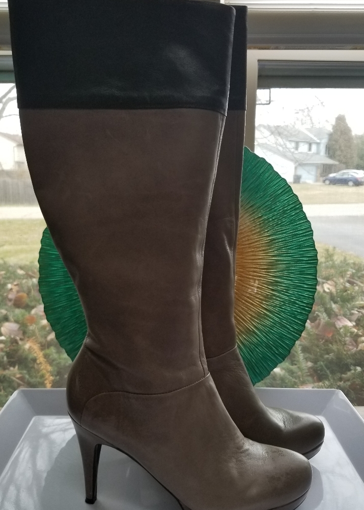 Marc Fisher Two Tone Leather Sashi Boots